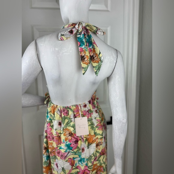 Charles Henry Floral Halter Linen Blend Midi Dress Size XS. A21 - Picture 13 of 16